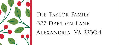 Red Berries Return Address Labels